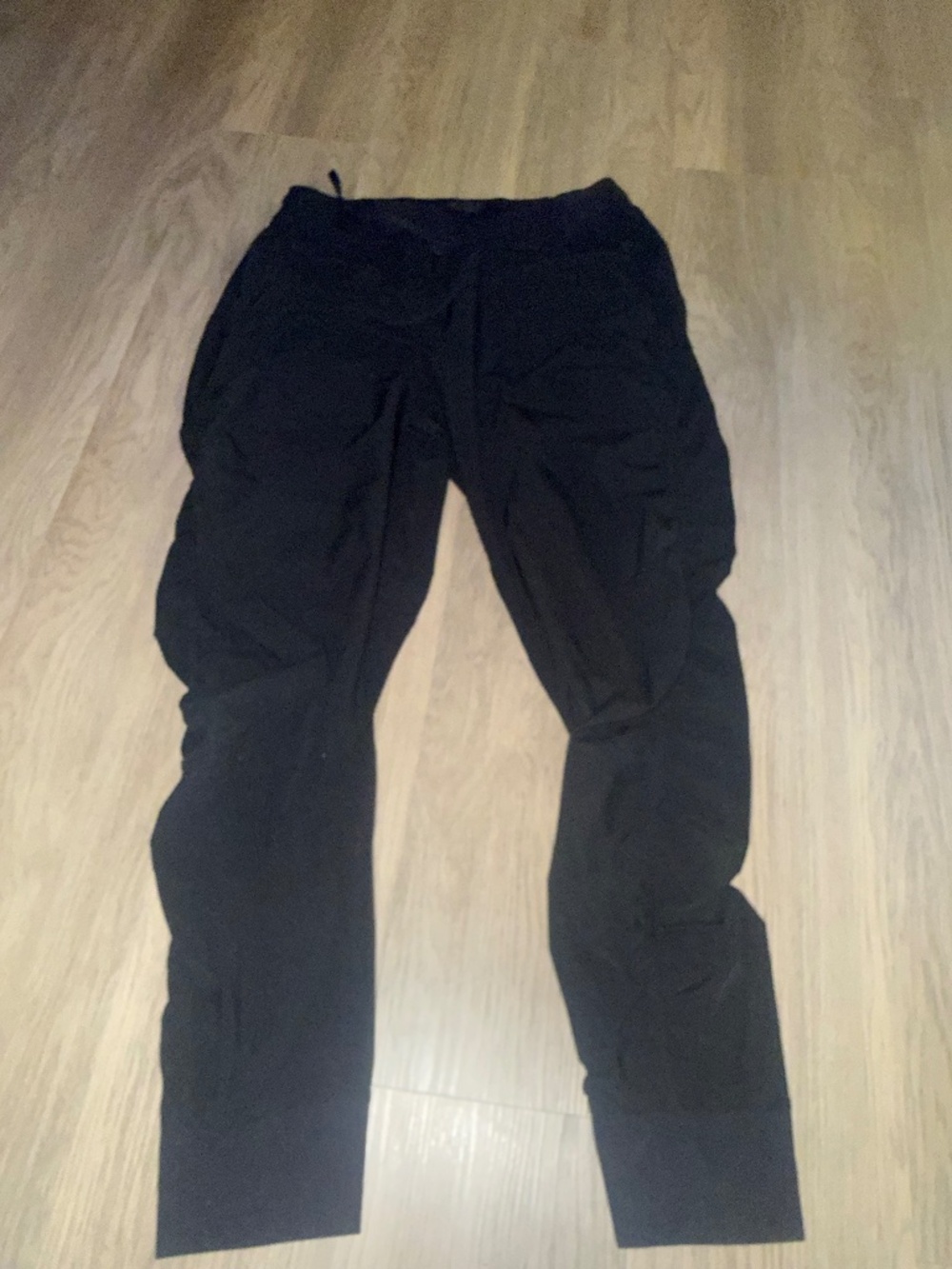 Athleta Black Jogger Pants Ruched Side Athleisure Travel Lounge Pants